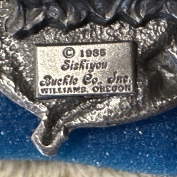 Square Dancing Siskiyou Belt Buckle 1988 Pewter Western Design with Orig Case - Picture 7 of 10